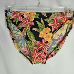 Body I.D. NWOT Black w/Multicolored Floral Print Bikini Bottoms Size Small